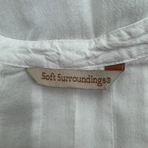 Soft Surroundings Cotton Tunic Blouse | White | Size Medium | Boho Cottagecore - Picture 8 of 9